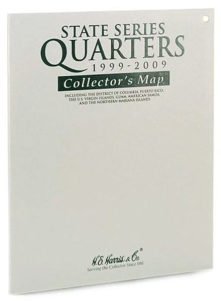 State Series Quarters 1999-2009 Collectors Map (Gray Fold)