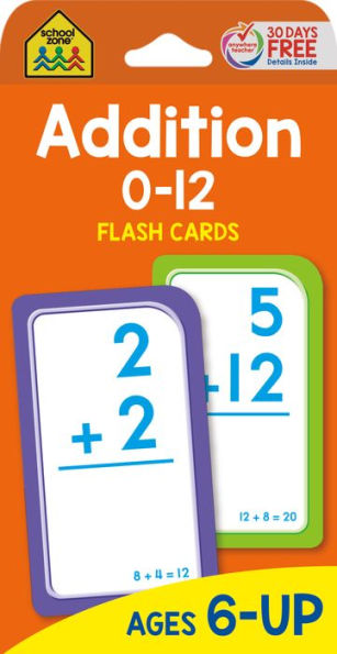 Addition 0-12 Flash Cards