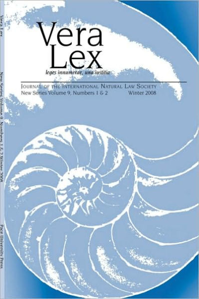 Vera Lex Vol 9: Journal of the International Natural Law Society