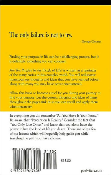 Are You Puzzled by the Puzzle of Life?: Lessons to Remember as You Pursue Your Purpose