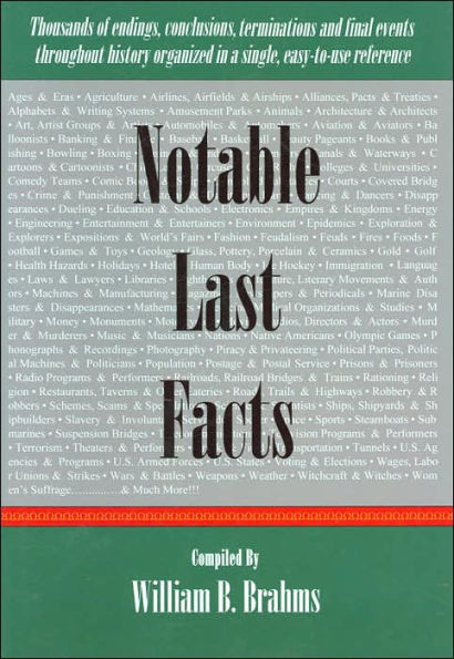 Notable Last Facts: A Compendium of Endings, Conclusions, Terminations and Final Events Throughout History