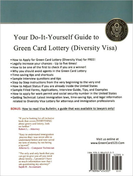 Your Complete Guide to Green Card Lottery (Diversity Visa) - Easy Do-It-Yourself Immigration Books - Greencard