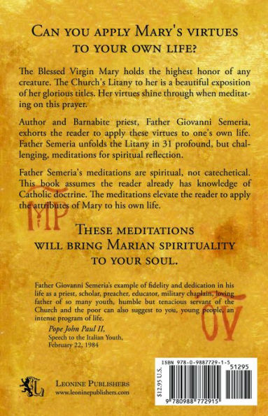 Mary, The Ideal Of Virtue: Thirty-one Meditations on the Litany of Our Lady