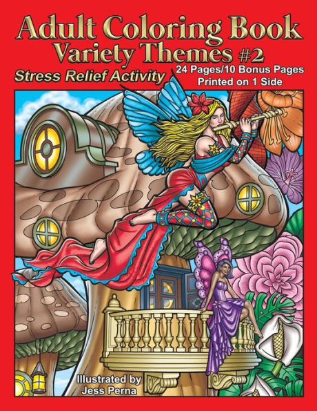 Adult Coloring Book Variety Themes #2: Stress Relief Activity