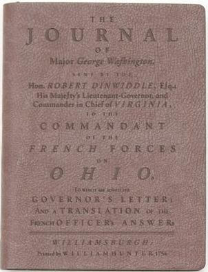 The Journal of Major George Washington: Dark Brown Lined Journal