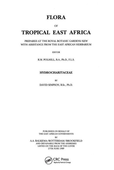 Flora of Tropical East Africa - Hydrocharitaceae (1989)