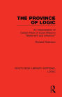 The Province of Logic: An Interpretation of Certain Parts of Cook Wilson's 