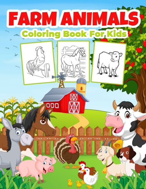 Farm Animals Coloring Book for Kids: Wonderful Farm Animal Book for ...