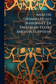 Title: Analyse Grammaticale Raisonnï¿½(c)e De Diffï¿½(c)rens Textes Anciens ï¿½‰gyptiens, Author: Francesco Salvolini