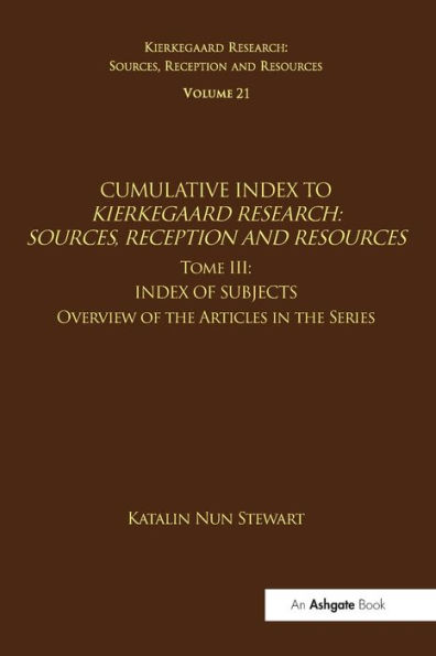 Volume 21, Tome III: Cumulative Index: Index of Subjects, Overview the Articles Series