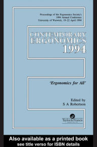 Title: Contemporary Ergonomics, Author: S. Robertson