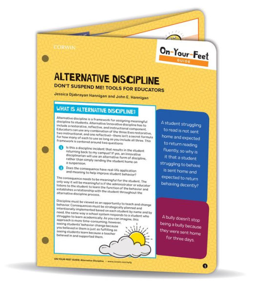 On-Your-Feet Guide: Alternative Discipline: Don't Suspend Me! Tools for Educators