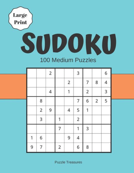 Sudoku Large Print 100 Medium Puzzles: Challenging Brain game Puzzle Notebook