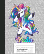 Graph Paper 5x5: VADA Unicorn Rainbow Notebook