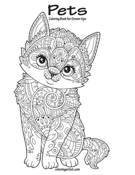 Pets Coloring Book for Grown-Ups
