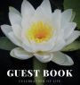 Water Lily Flower Celebration of Life Guest Book Hard Cover for Funerals, Wakes, Memorial Services