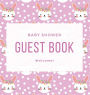 Pastel Pink Bunny Baby Shower Guest Book Hard Cover Sign In and Gift Log - Cute Rabbit Mauve Polka Dot Party for Girls: Cute Guestbook Memory Book