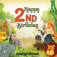 Title: Jungle Zoo Animals 2nd Birthday Guestbook: Birthday Party Themed Celebration Guest Book, Author: Flower Petal Guestbooks