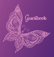 Title: Pink Butterfly Guestbook: Design Guest Book for Parties, Bereavement, Birthdays, Special Wishes from Guests, Author: Flower Petal Guestbooks
