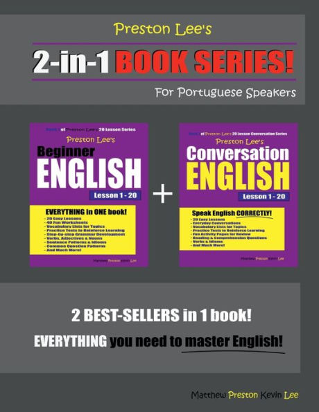 Preston Lee's 2-in-1 Book Series! Beginner English & Conversation English Lesson 1 - 20 For Portuguese Speakers