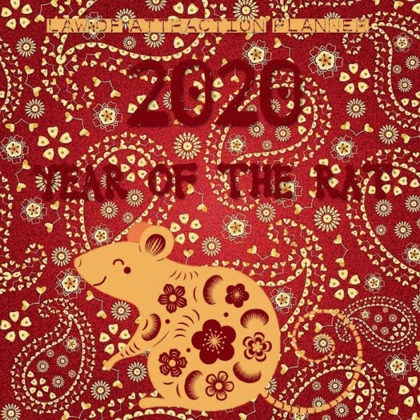 2020 YEAR OF THE RAT Law of attraction planner - Vision Board Book Planner: Red Paisley Arabesque Design Activity Book - Productivity Journal Bucket List Planner Book