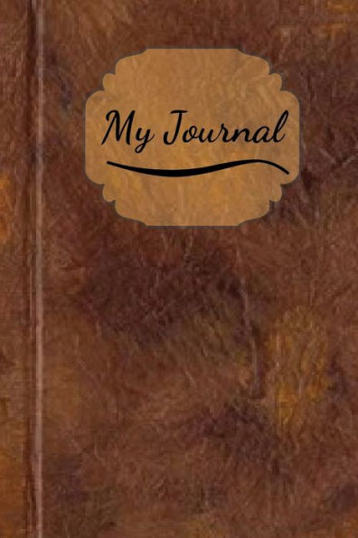 My Journal: 200 Blank pages with prompts (Brown Leather)