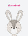 Sketchbook: Cute Kawaii Rabbit Sketchbook Journal: 100 Large 8.5 x 11 Blank White Pages)