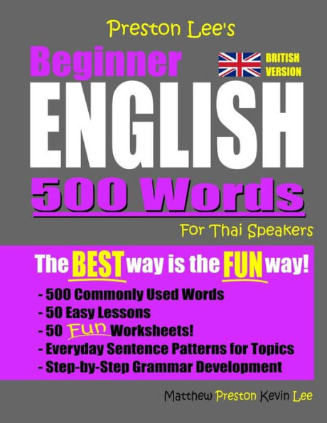 Preston Lee's Beginner English 500 Words For Thai Speakers (British Version)
