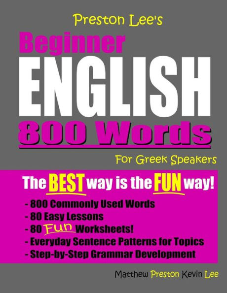 Preston Lee's Beginner English 800 Words For Greek Speakers