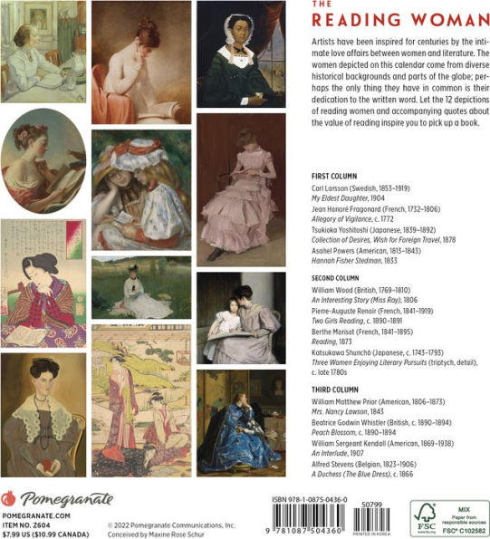 2023 The Reading Woman Mini Wall Calendar by Pomegranate | Barnes & Noble®