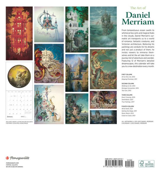 The Art of Daniel Merriam 2024 Wall Calendar by Pomegranate | Barnes