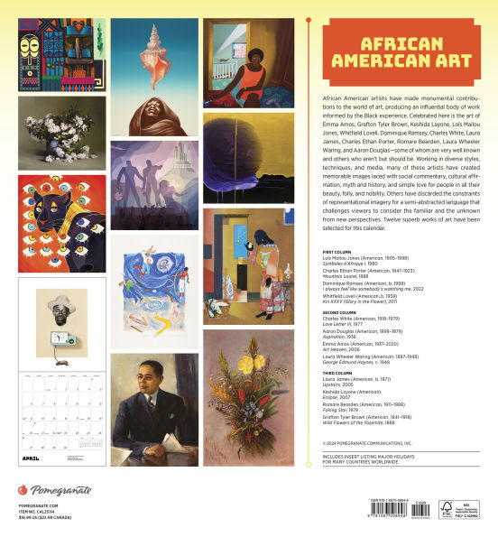 2025 African American Art Wall Calendar