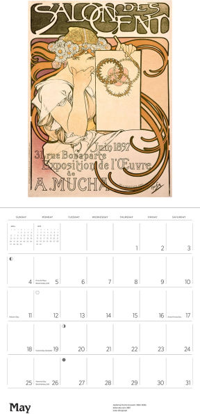 2025 Alphonse Mucha Wall Calendar