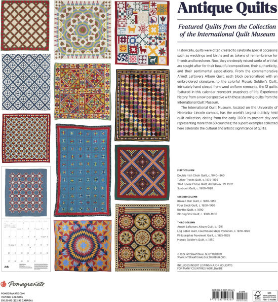 2025 Antique Quilts Wall Calendar