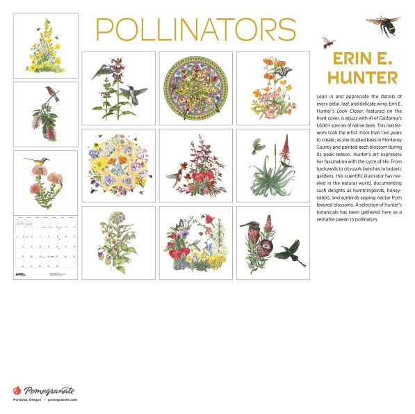 2026 Erin E. Hunter: Pollinators Wall Calendar