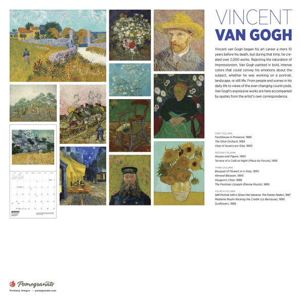 2026 Vincent Van Gogh Wall Calendar