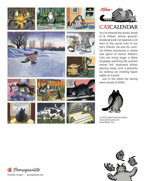 2026 B. Kliban: Cat Calendar Mini Wall Calendar