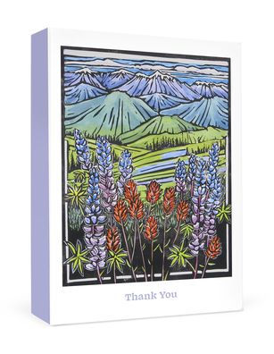 Molly Hashimoto: Paintbrush and Lupine Boxed Thank You Notes