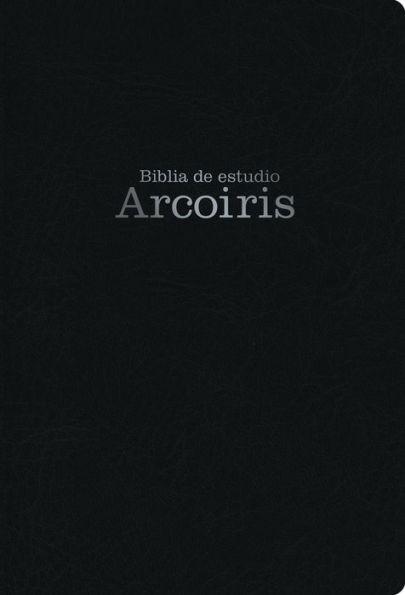 Mass Market RVR 1960 Biblia de estudio Arco Iris, negro símil piel