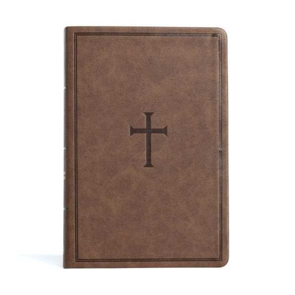 CSB Giant Print Reference Bible, Brown LeatherTouch, Indexed