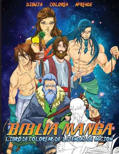 Biblia Manga Leyendas De Acción: Libro Para Colorear