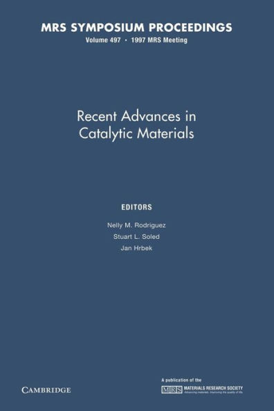 Recent Advances in Catalytic Materials: Volume 497