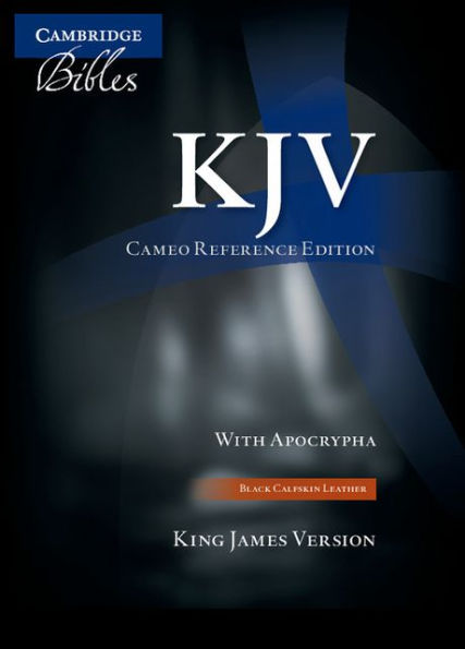 KJV Cameo Reference Bible with Apocrypha, Black Calfskin Leather, Red-letter Text, KJ455:XRA Black Calfskin Leather