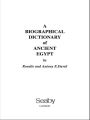 A Biographical Dictionary of Ancient Egypt