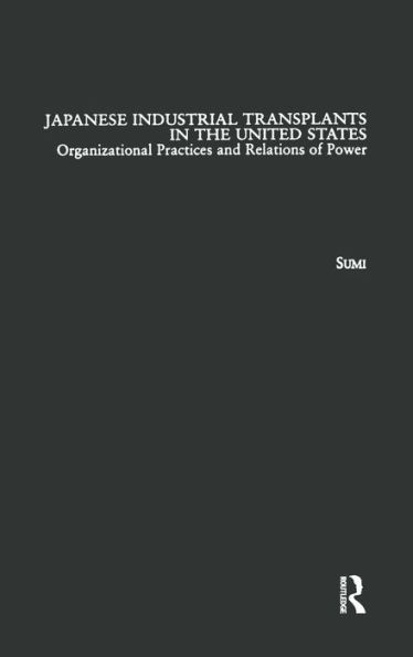 Japanese Industrial Transplants in the United States: Organizational Practices and Relations of Power