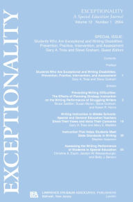 Title: Students Who Are Exceptional and Writing Disabilities: Prevention, Practice, Intervention, and Assessment:a Special Issue of exceptionality, Author: Gary A. Troia