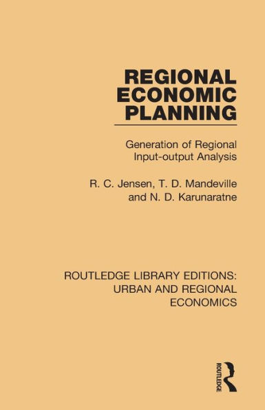 Regional Economic Planning: Generation of Input-output Analysis