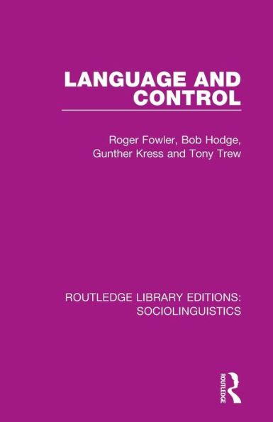 Language and Control / Edition 1