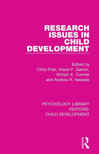 Research Issues in Child Development / Edition 1