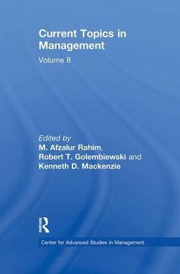 Current Topics in Management: Volume 8 / Edition 1